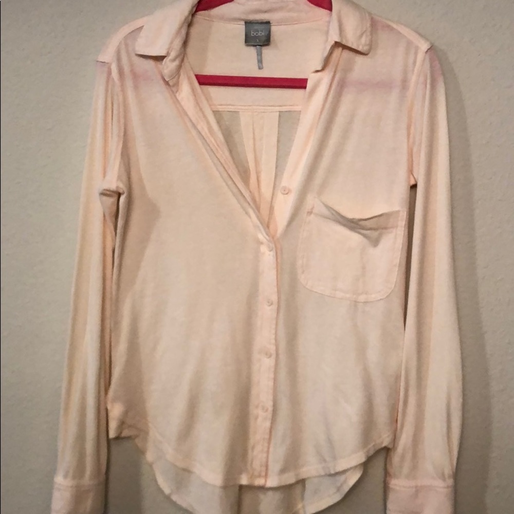 Button up shirt - peach color